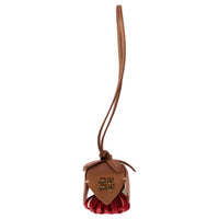 MIU MIU Metal Calf Leather Pendants Unisex Red