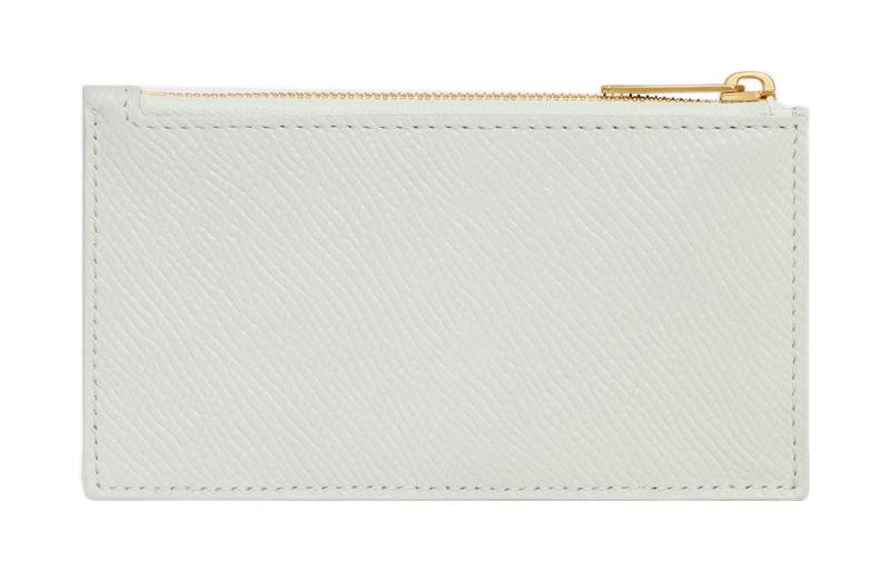 CELINE Grained Calfskin Card Holder Small Size Women's Light Green