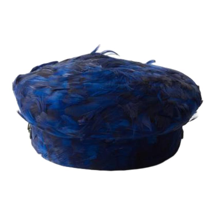 PRADA Feather embellished Baker Boy Hat