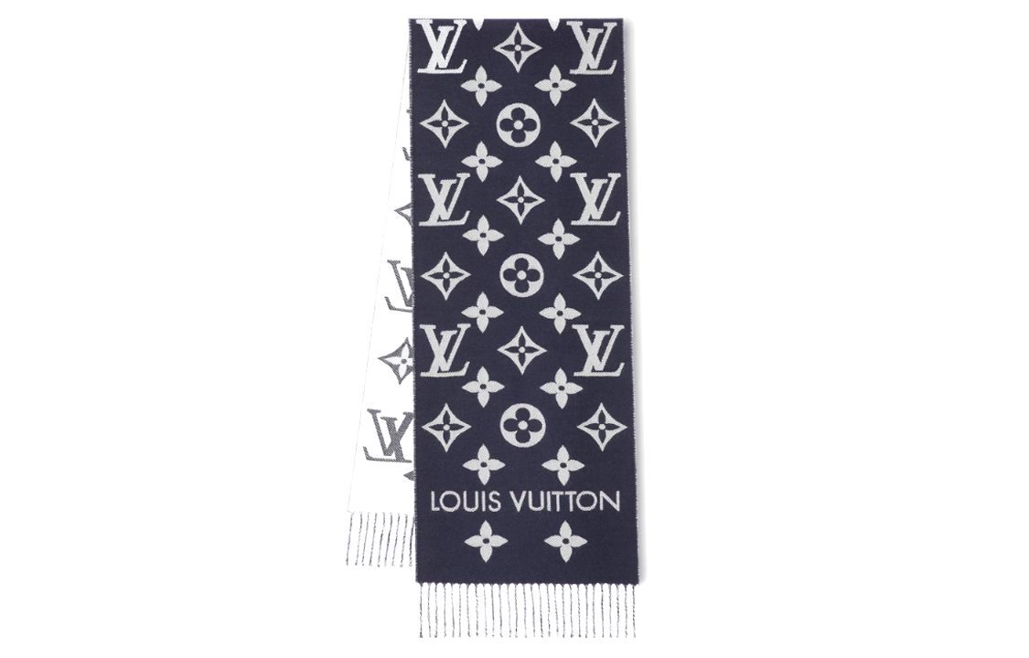 LOUIS VUITTON Knit Scarves Unisex Dark Blue