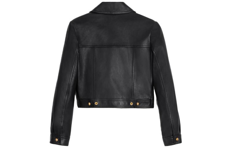 CELINE SS23 Leather Jacket Women's Black