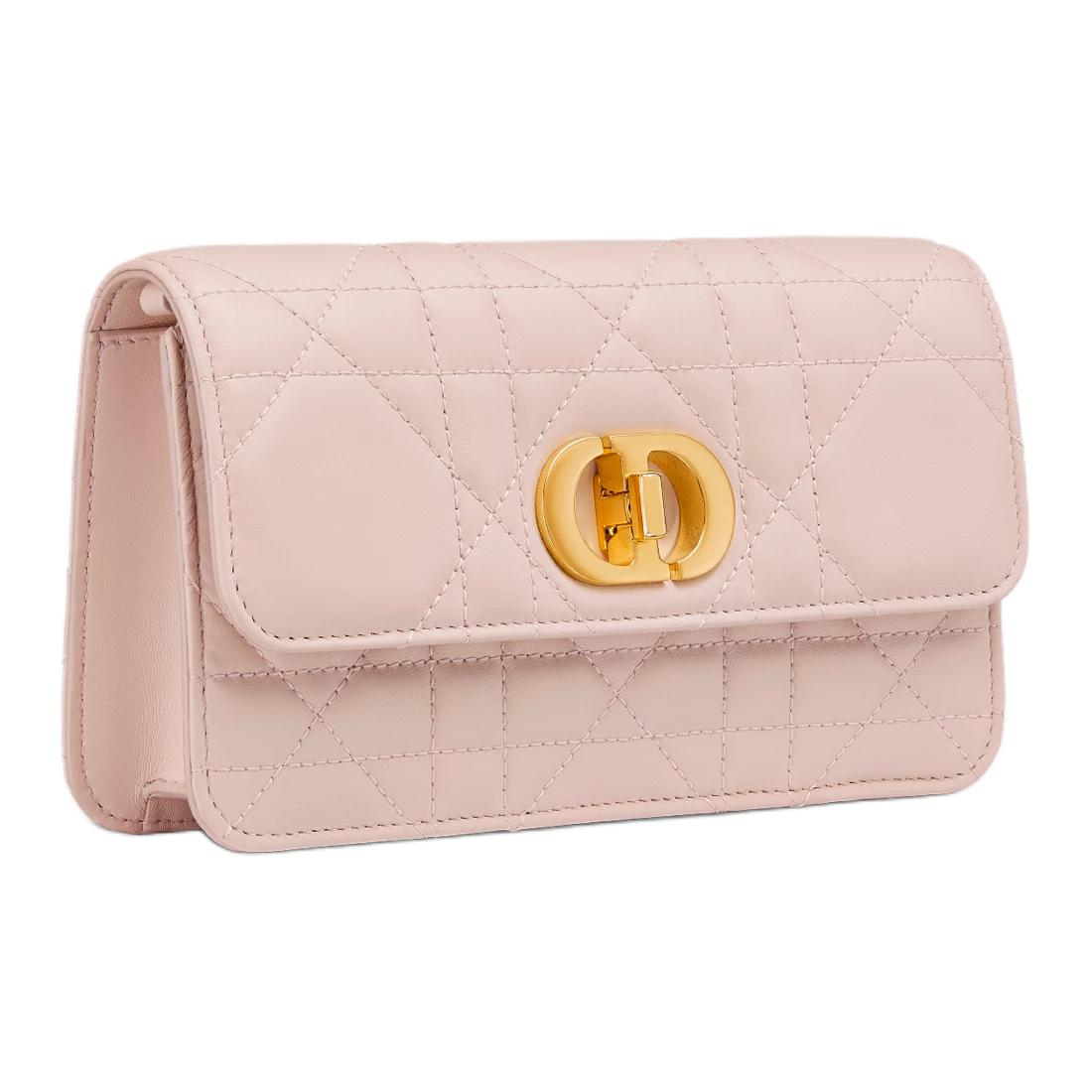 DIOR Sheepskin Shoulder Bag Crossbody Bag Women's Rouge Pink