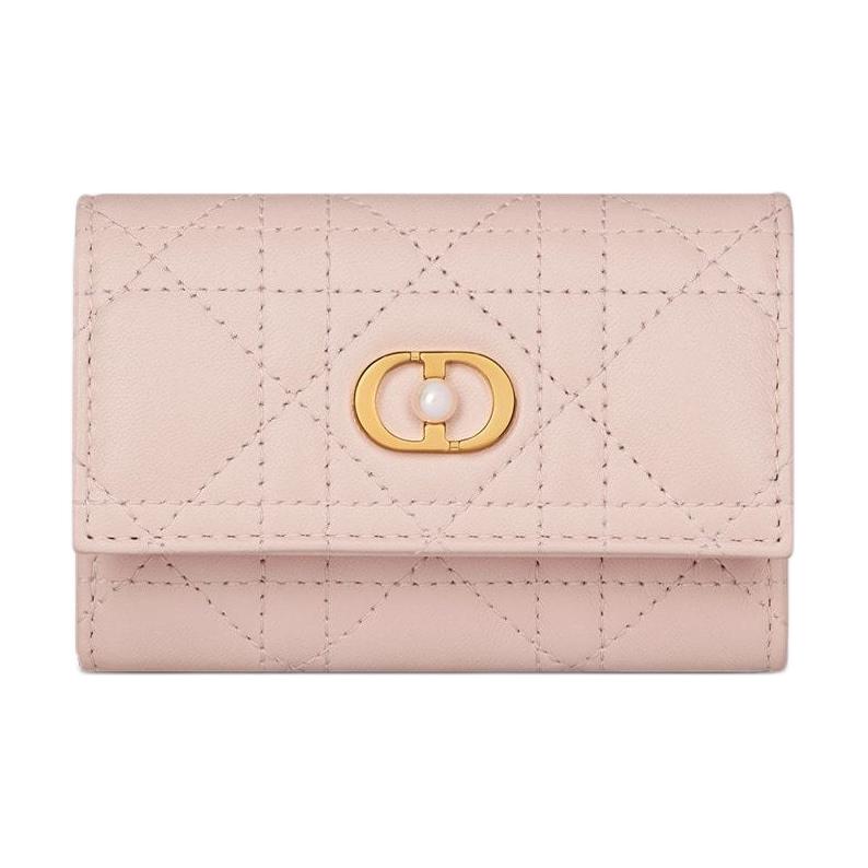 DIOR Sheepskin Wallet Women's Rouge Pink
