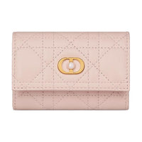 DIOR Sheepskin Wallet Women's Rouge Pink