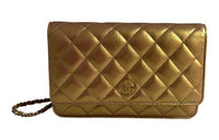 CHANEL WOC Grained Shiny Calfskin Shoulder Bag Crossbody Bag Women's Gold