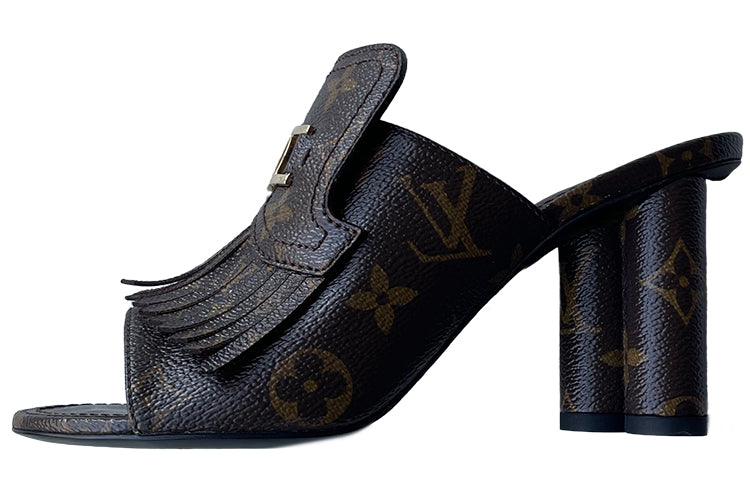 LOUIS VUITTON Monogram Fringe Pumps 'Brown' Women's