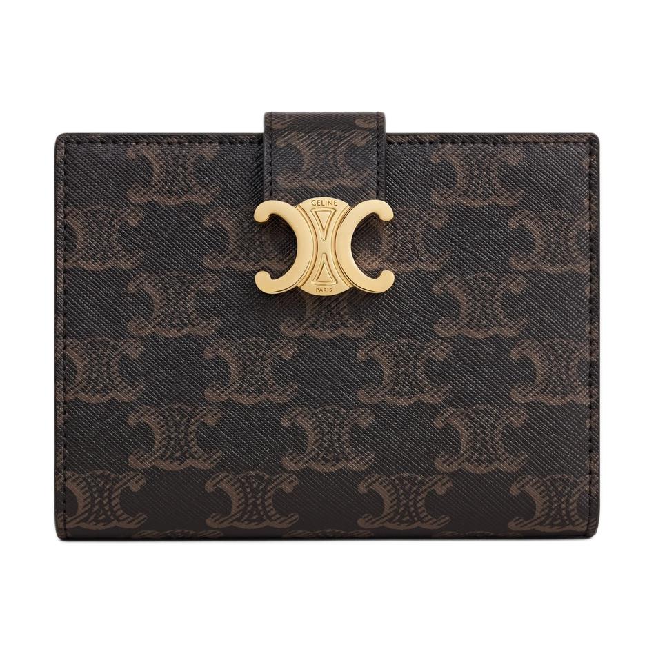 CELINE VictoireTriomphe Canvas Wallet Women's Brown