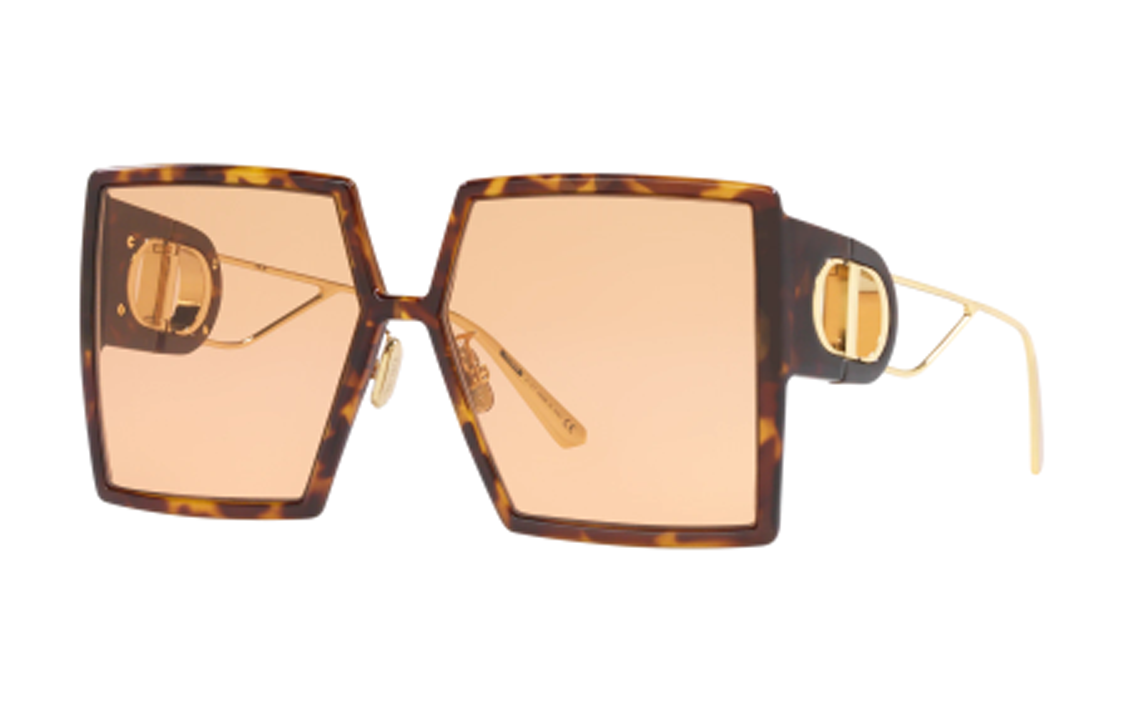 DIOR Acetate Irregular Shape Sunglasses Women's Tortoiseshell