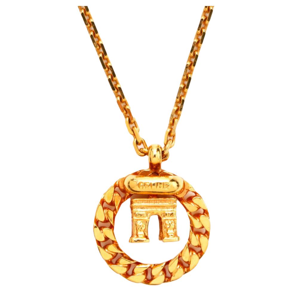 CELINE Gold-Plated Necklaces Women's Gold