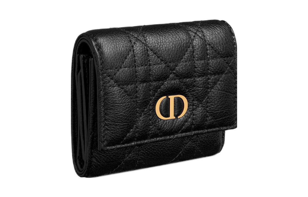 DIOR Caro Calfskin Wallet Regular Women's Black
