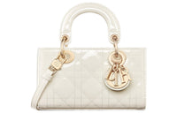 DIOR Lady D-JOY Patent Leather Cowhide Dior Bag Shoulder Bag Crossbody Bag Handbag Extra Mini Women's Milk White