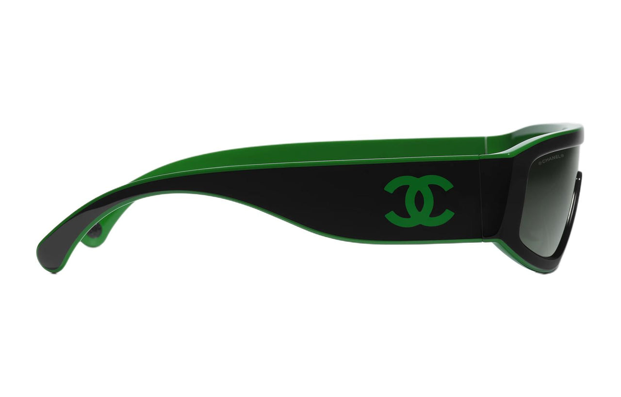 CHANEL Rectangular Sunglasses Unisex Black