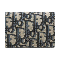 DIOR Jacquard Wallet Regular Men's Beige & Black