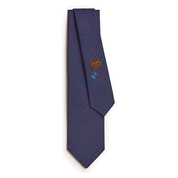 HERMES Silk Ties Men's Blue Purple