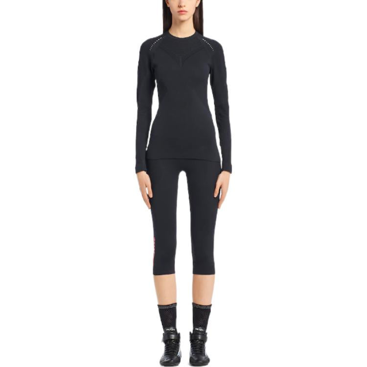 PRADA Long-Sleeved Crewneck Knitted Top