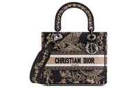 DIOR Lady D-Lite Embroidery Daisie Bag Tote Bag Shopping Bag Handbag Women's