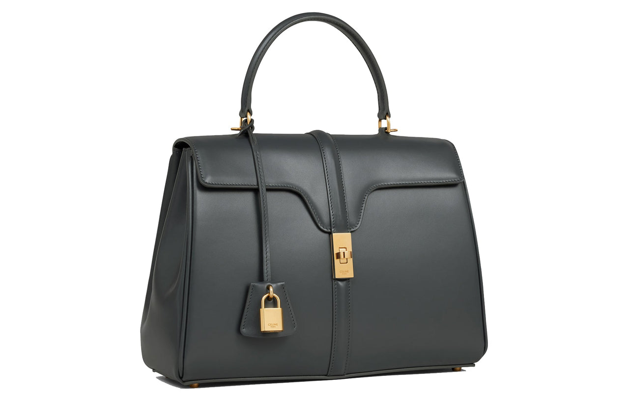 CELINE Satin Calfskin Shoulder Bag Crossbody Bag Handbag Women's Slate Gray