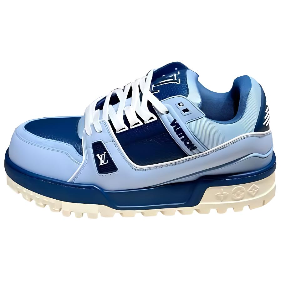 LOUIS VUITTON Trainer Maxi Low-Top Skateboard Shoes Women's Blue