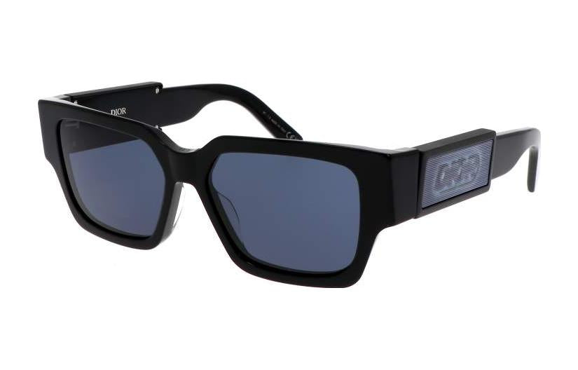 DIOR Acetate Irregular Shape Sunglasses Unisex Black