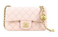 CHANEL Classic Flap CF Sheepskin Chain Bag With Zip Closure Shoulder Crossbody Bags Mini Women's Light Pink