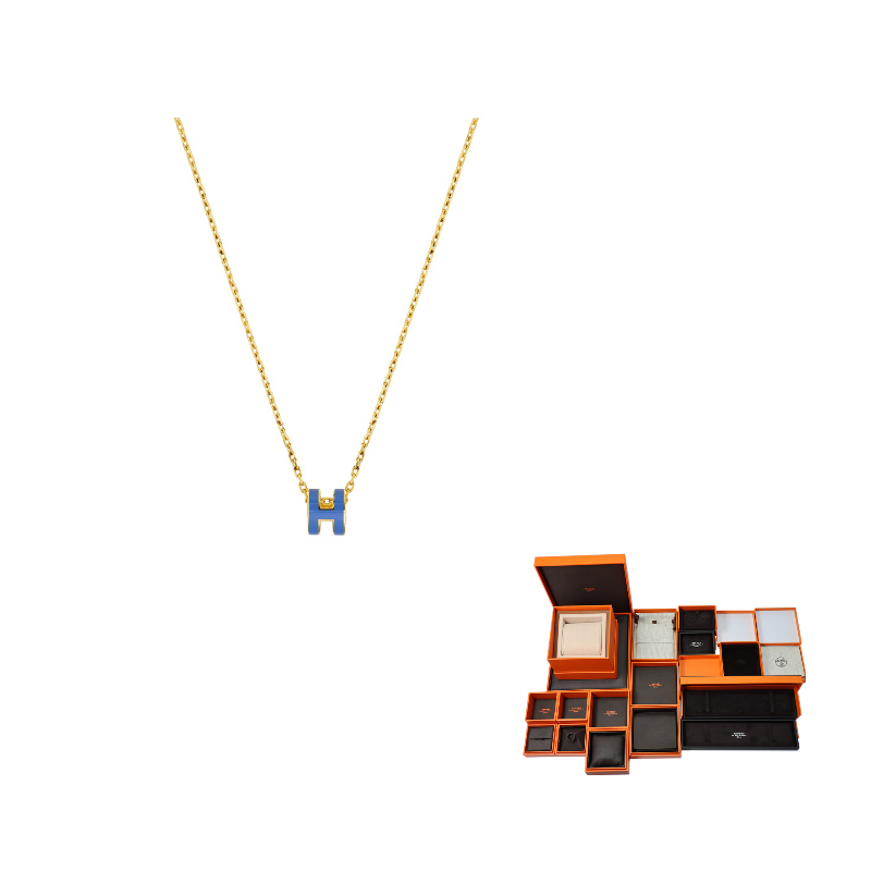 HERMES POP H Collection Gold-Plated Necklaces Women's Gold Chain