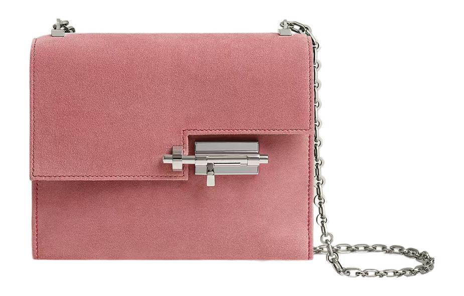 HERMES Verrou Doblis Calfskin Handgun Bag Shoulder Bag Crossbody Bag Mini Women's 5T Rose Rose