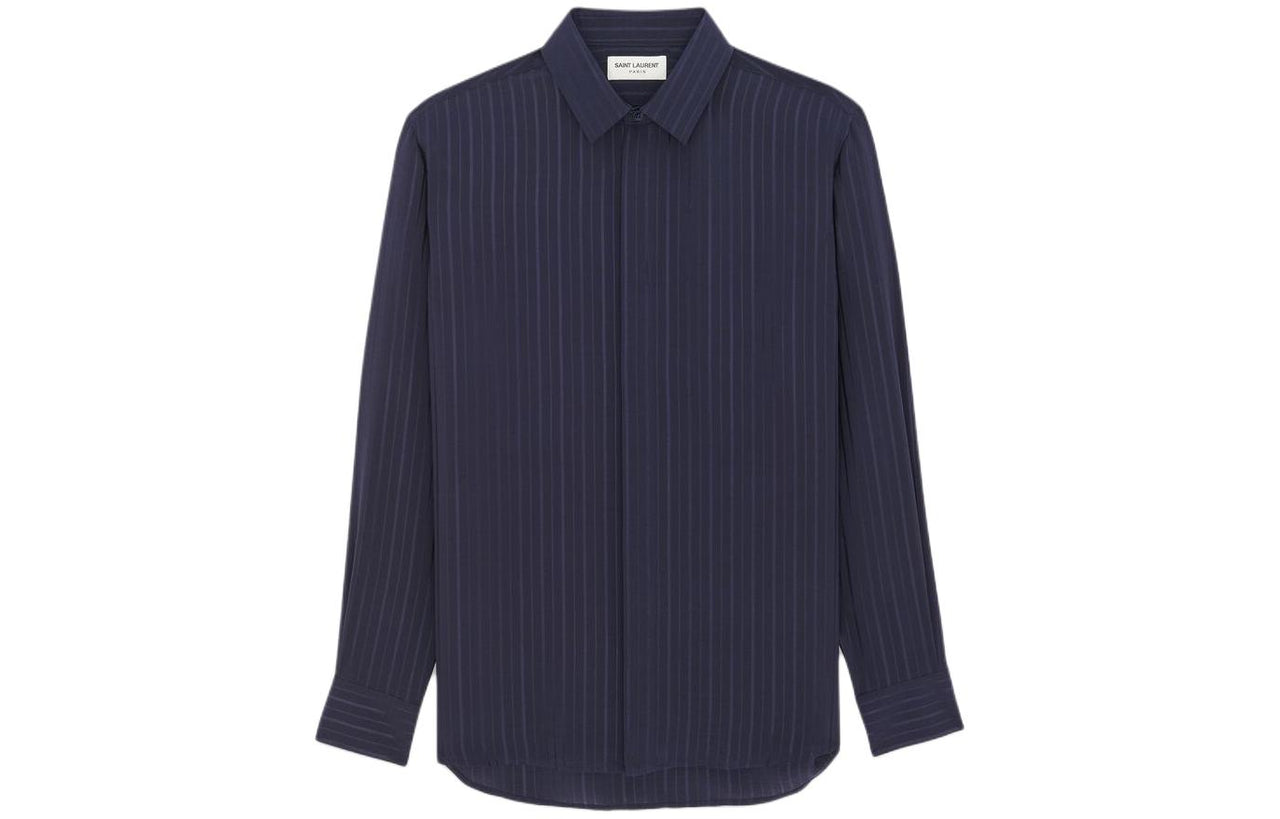 SAINT LAURENT Striped Long-Sleeved Shirt