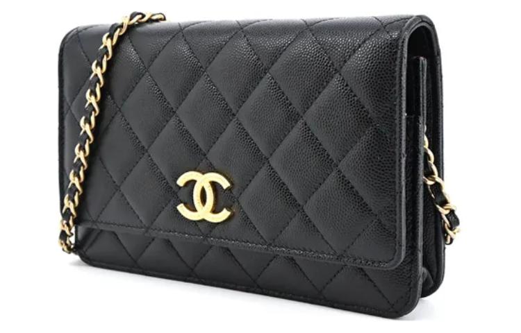 CHANEL WOC Calfskin Shoulder Bag, Crossbody Bag Women's Black