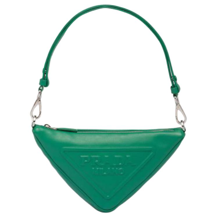 PRADA Leather Handbag Shoulder Bag Mini Women's Green