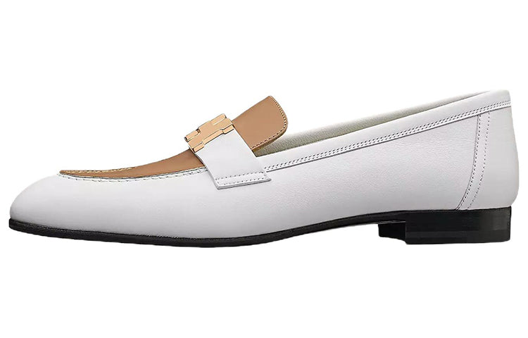 HERMES Paris Loafers Women's White