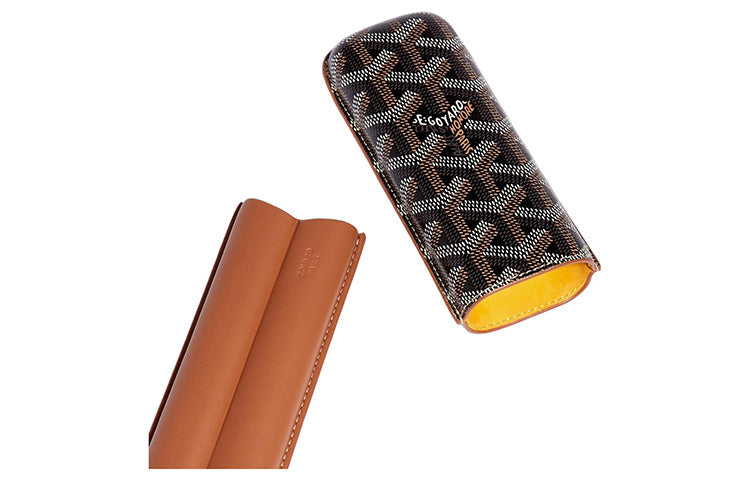 GOYARD Churchill Canvas With Calfskin Cigar Box Accessories Unisex Brown