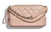 CHANEL Gabrielle Calfskin Shoulder Bag, Crossbody Bag Mini Women's Light Pink Red/Gold/Silver