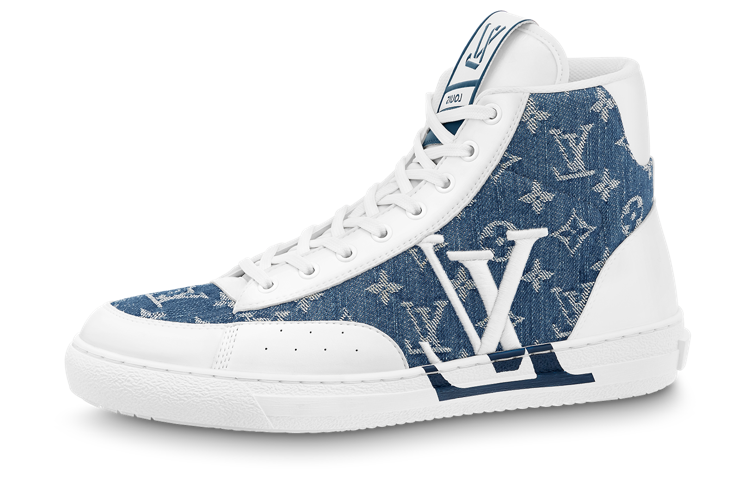 LOUIS VUITTON Charlie Ankle Sneakers 'White With Blue Denim'
