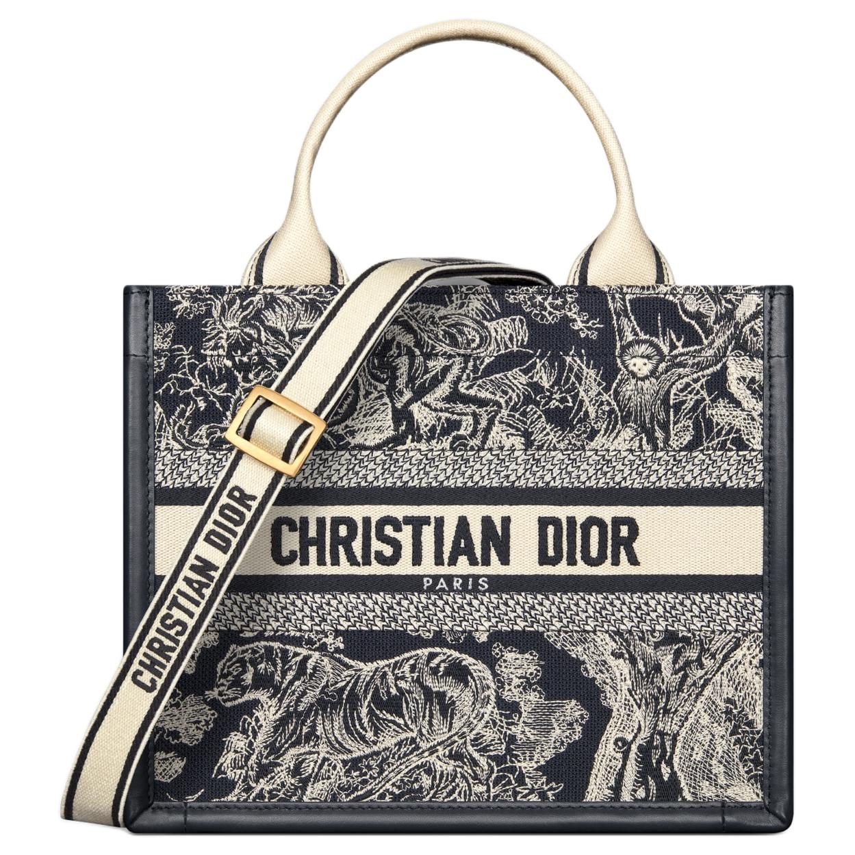 DIOR BookTote Calfskin Tote Bag, Shopping Bag, Handbag Trumpets Women's Black