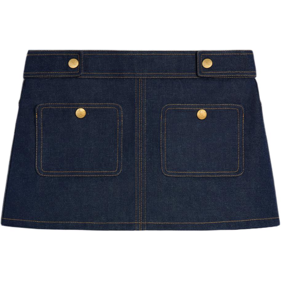 CELINE Button Detailed Denim Skirt