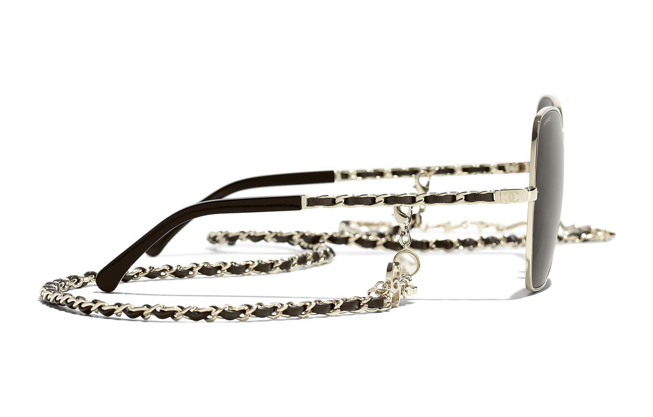 CHANEL Sunglasses Unisex Gold