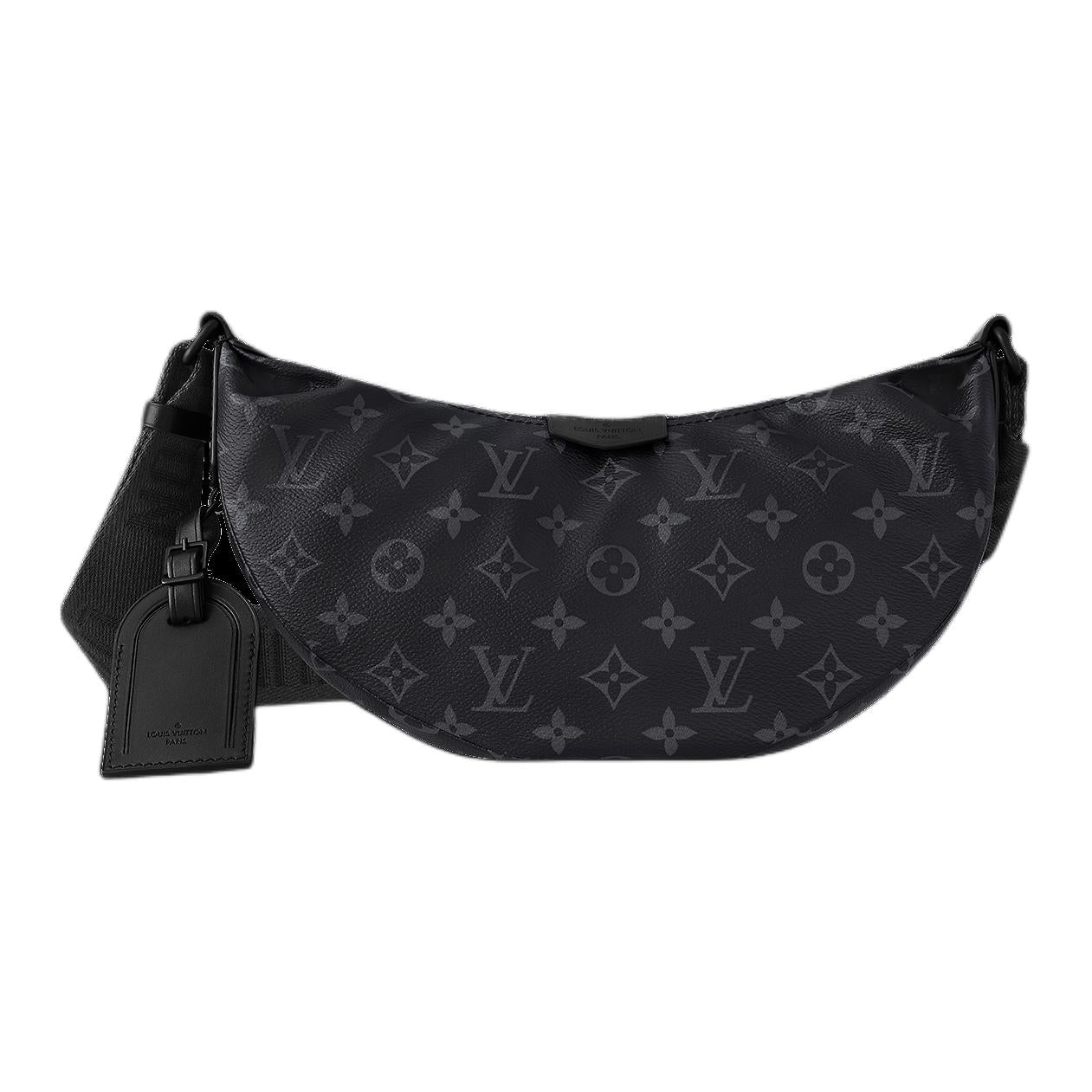 LOUIS VUITTON Monogram Eclipse Coated Canvas Shoulder Bag Crossbody Bag Small Size Men's Black