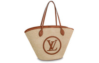 LOUIS VUITTON Cow Leather Beach Bag Shoulder Bag Regular Women's Caramel