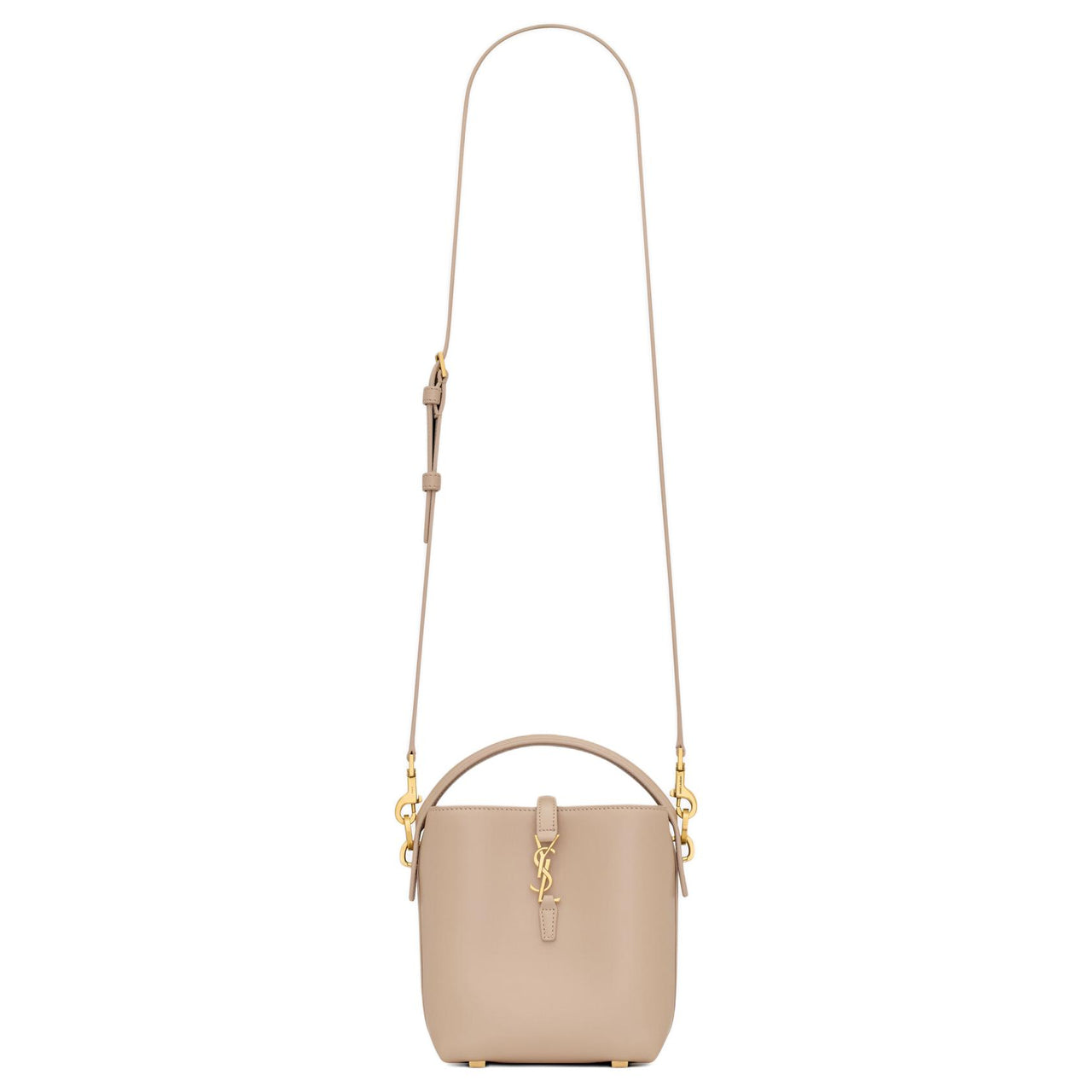 SAINT LAURENT CASSANDRE Cow Leather Bucket Bags Shoulder Bag Crossbody Bag Mini Women's Dark Beige