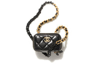CHANEL Sheepskin & Metal Trunk Bag, Box Bag, Shoulder Bag, Crossbody Bag Mini Women's Black