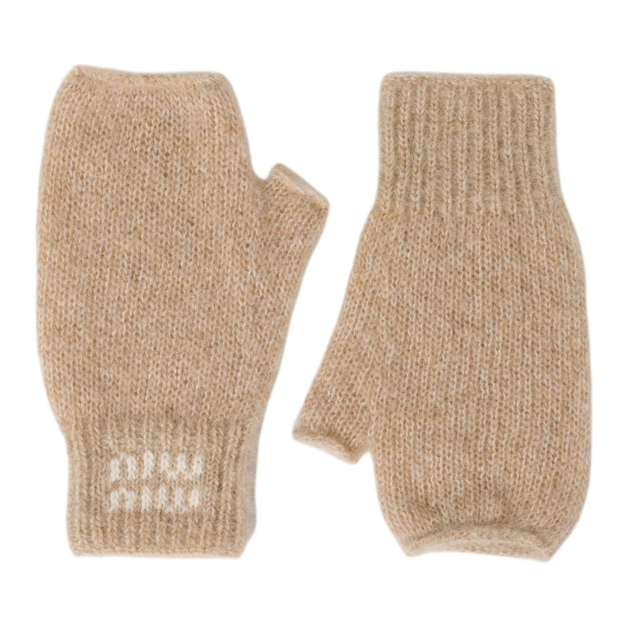 MIU MIU Wool Knit Gloves Unisex Brown