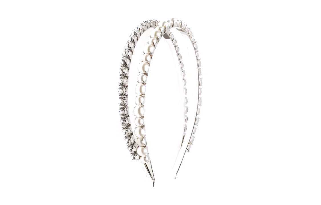 MIU MIU Palladium Headbands Women's Silver