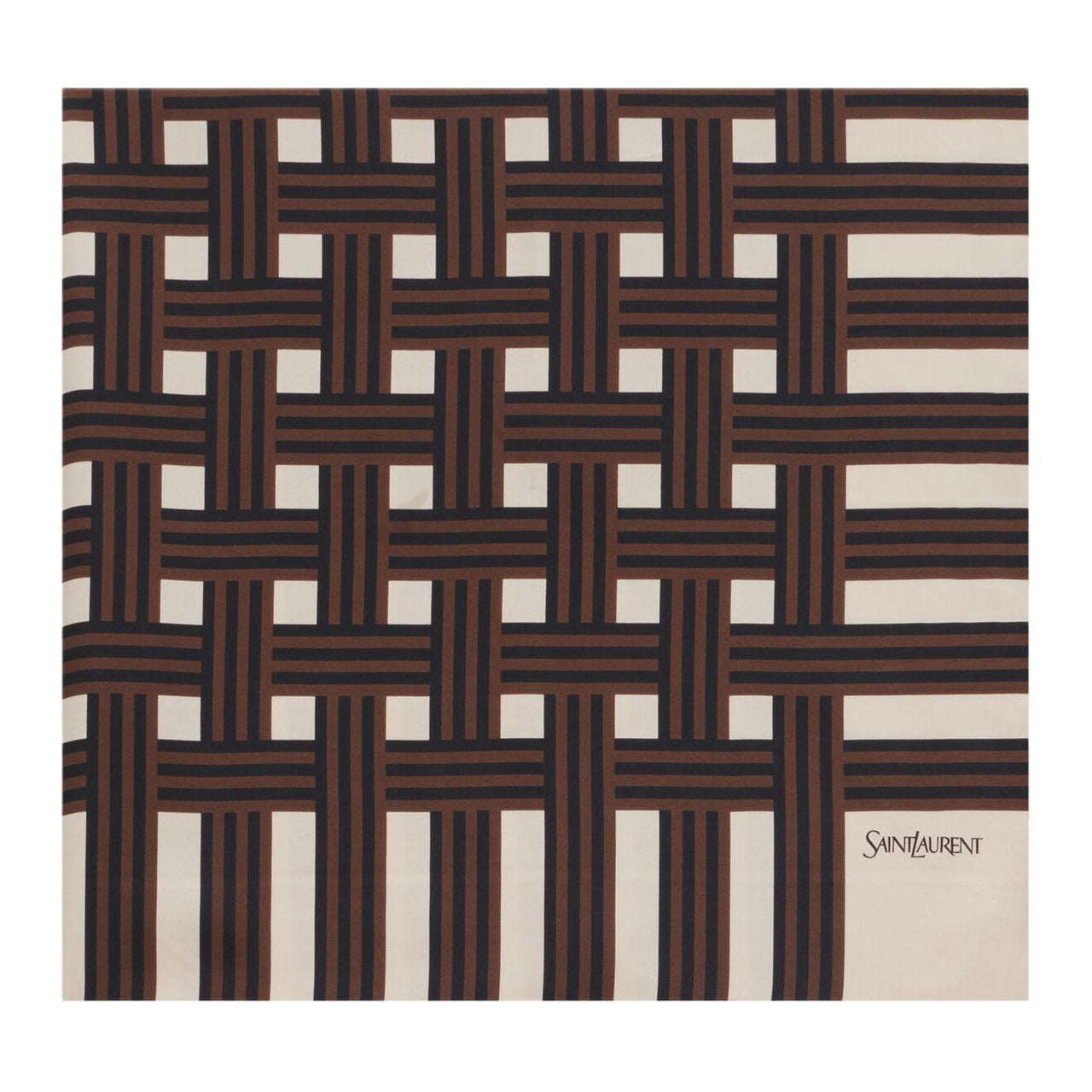 SAINT LAURENT Mulberry Silk Scarves Women's Beige