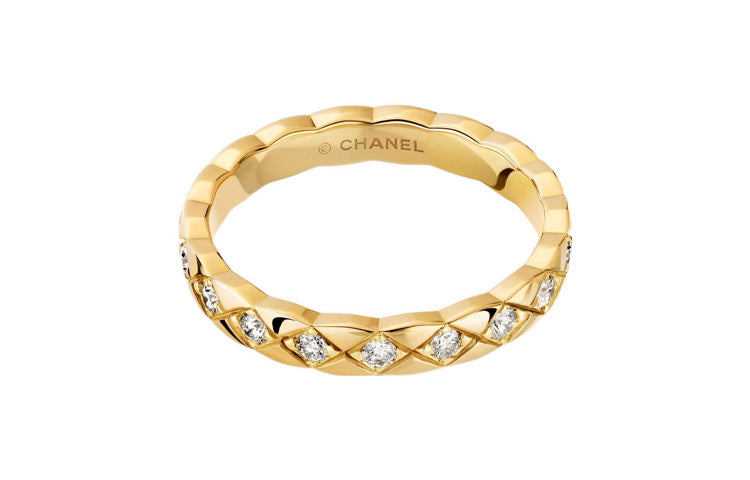 CHANEL CoCo Crush Yellow 18K Gold Slim Fit Rings Women's Gold