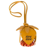 MIU MIU Cow Leather Bag Accessories Women's Ochre & Orange