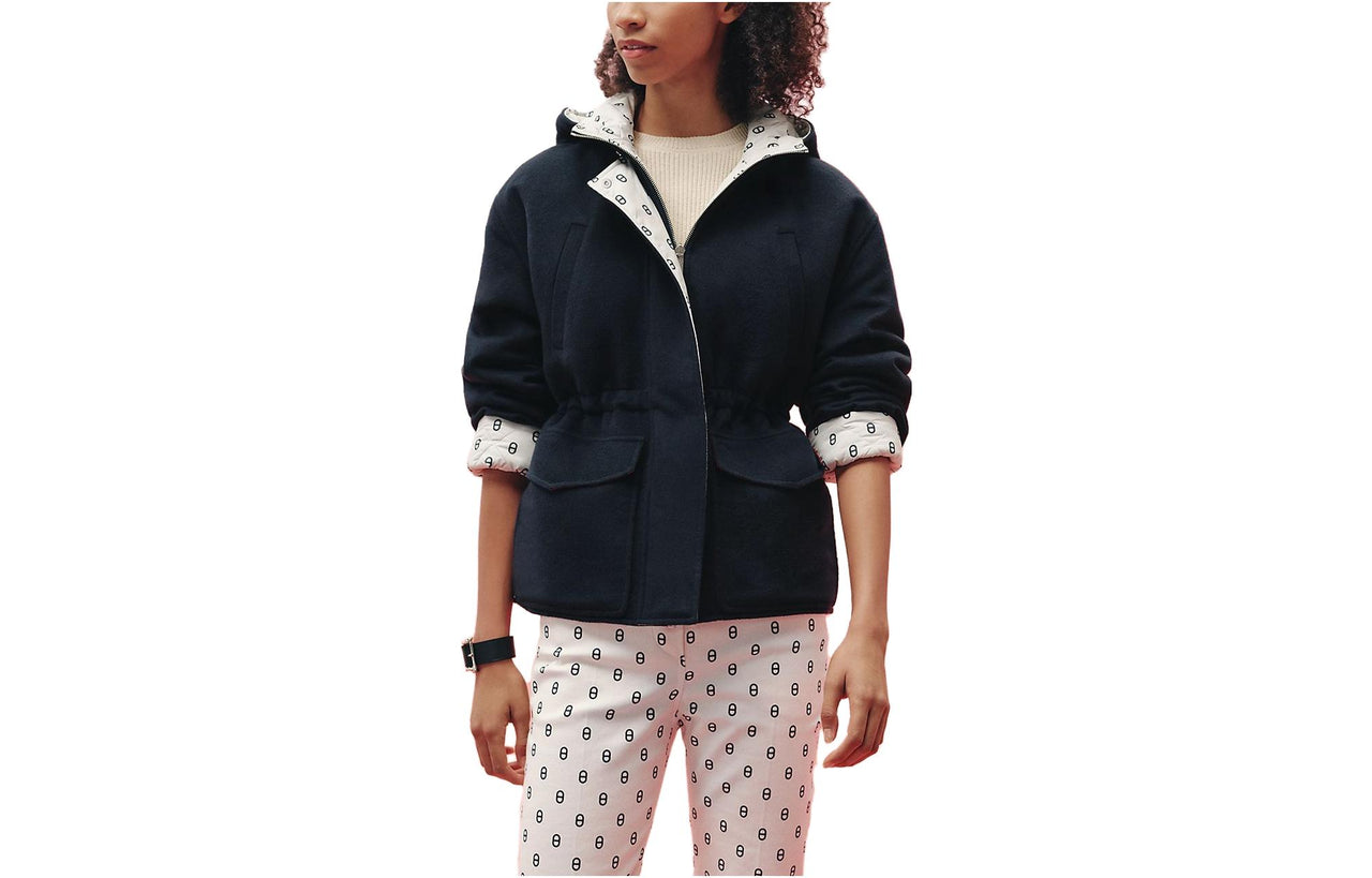 HERMES Velvet Jackets Women's Navy