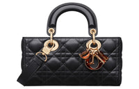 DIOR Lady D-JOY Sheepskin Dior Bag Shoulder Bag Crossbody Bag Handbag Small Size Women's Black