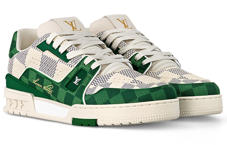 LOUIS VUITTON LV Trainer Damier White Green