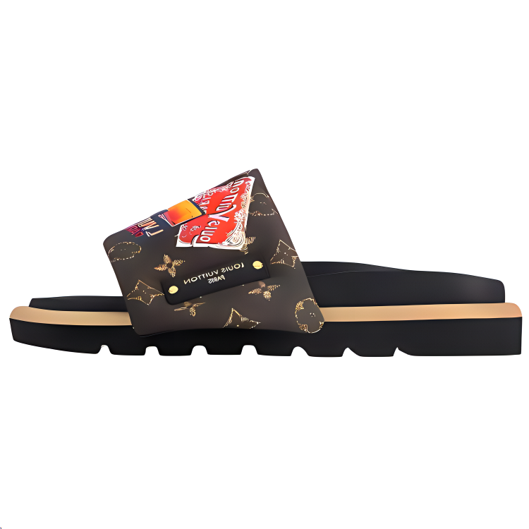 LOUIS VUITTON Pillow Slide Slippers Women's Brown