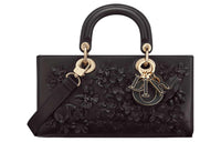 DIOR Lady D-JOY Sheepskin Dior Bag Shoulder Bag Crossbody Bag Handbag Medium Size Women's Black